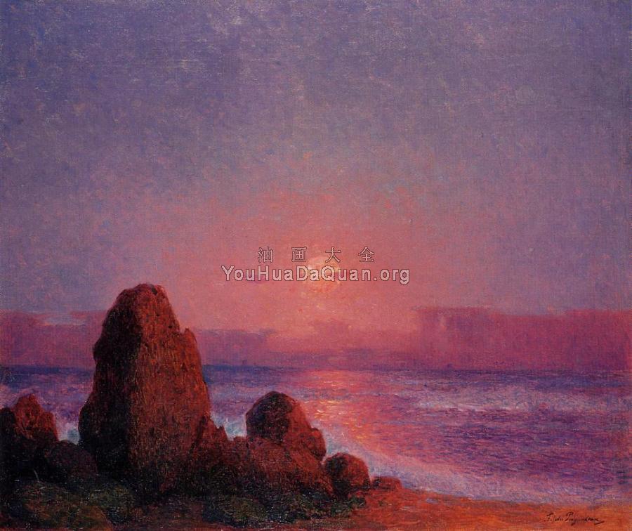 Sunset of the Breton Coast - 费迪南德·卢瓦扬